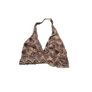 PINK Victoria's Secret Womens Lace Bralette Lightly Lined Brown Tan Size Small